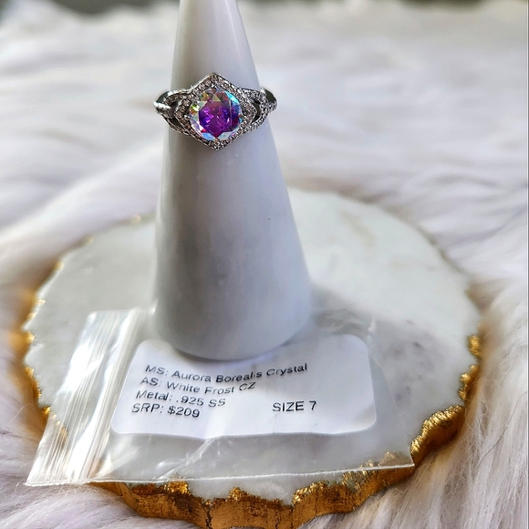 NWT Ryze Aurora Borealis Crystal .925 Sterling Silver Ring - Picture 6 of 8